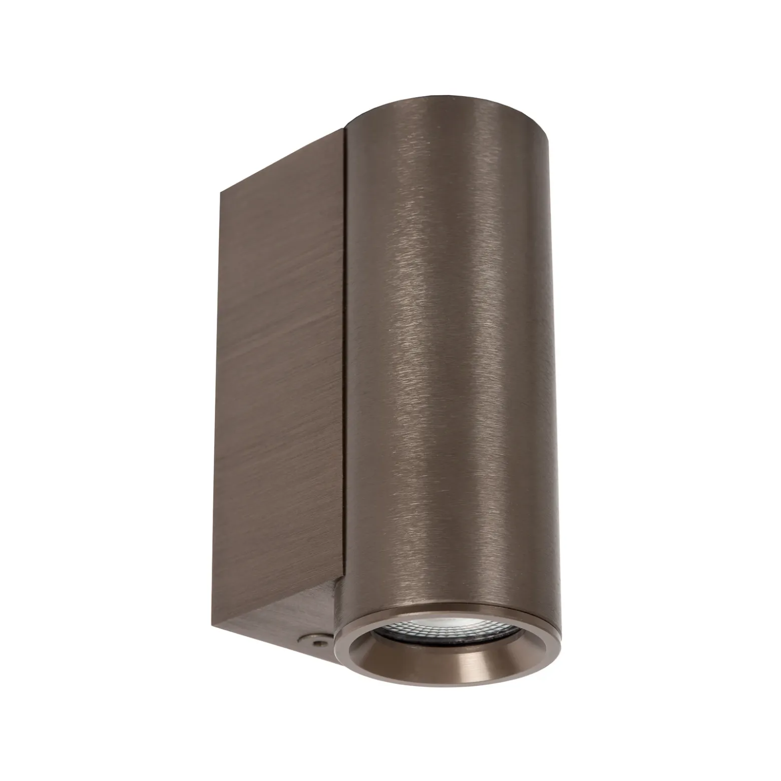 foco de pared Dupla, color óxido, altura 9 cm, metal