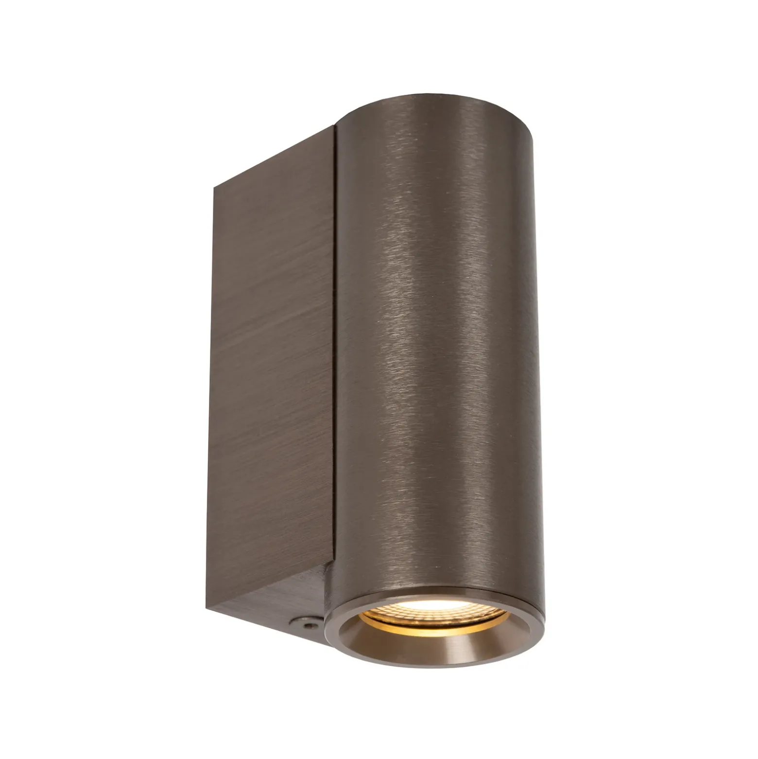 foco de pared Dupla, color óxido, altura 9 cm, metal