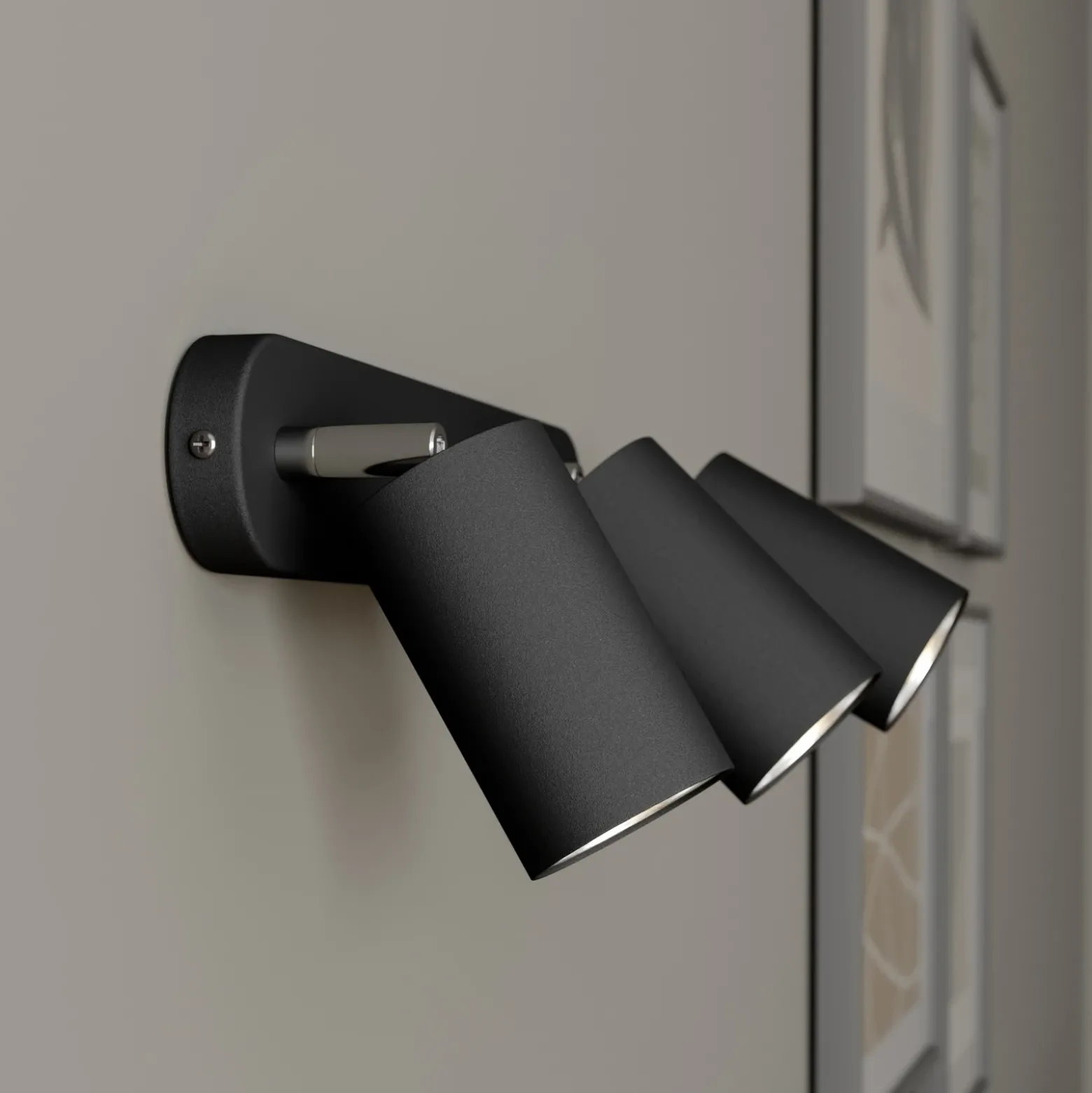 Foco de pared Eye Spot de 3 luces, negro