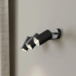 Foco de pared Eye Spot de 3 luces, negro