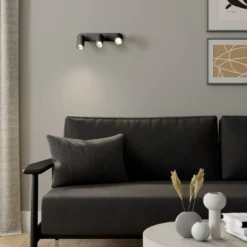 Foco de pared Eye Spot de 3 luces, negro
