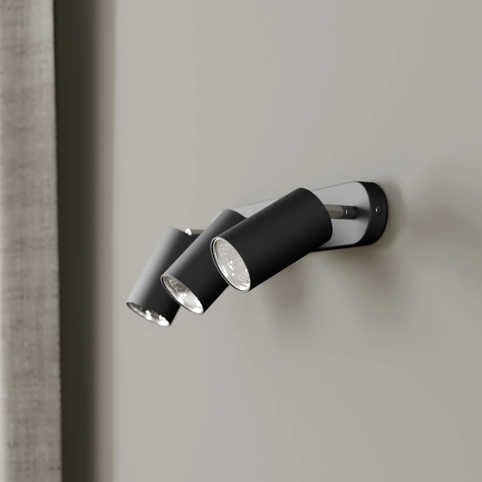 Foco de pared Eye Spot de 3 luces, negro