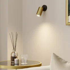Foco de pared Eye Spot de 1 luz, negro/latón