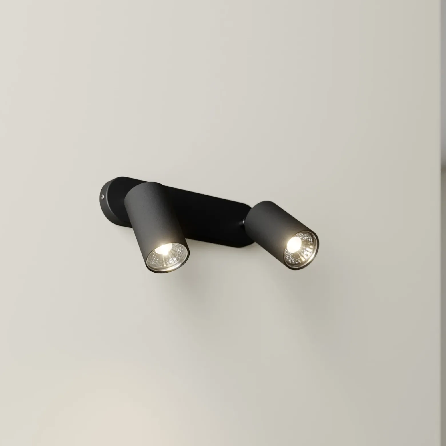 Foco de pared Eye Spot 2 luces, negro