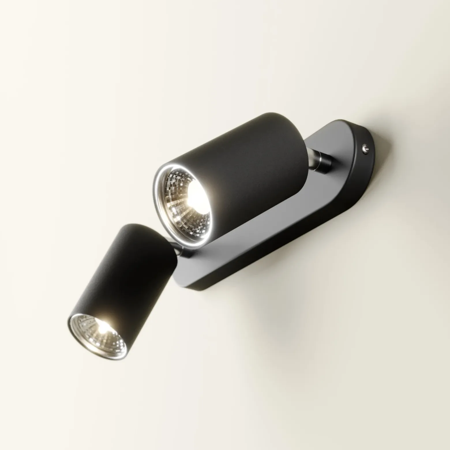 Foco de pared Eye Spot 2 luces, negro