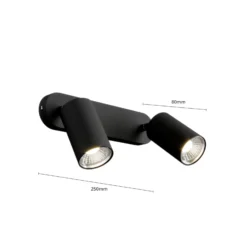 Foco de pared Eye Spot 2 luces, negro