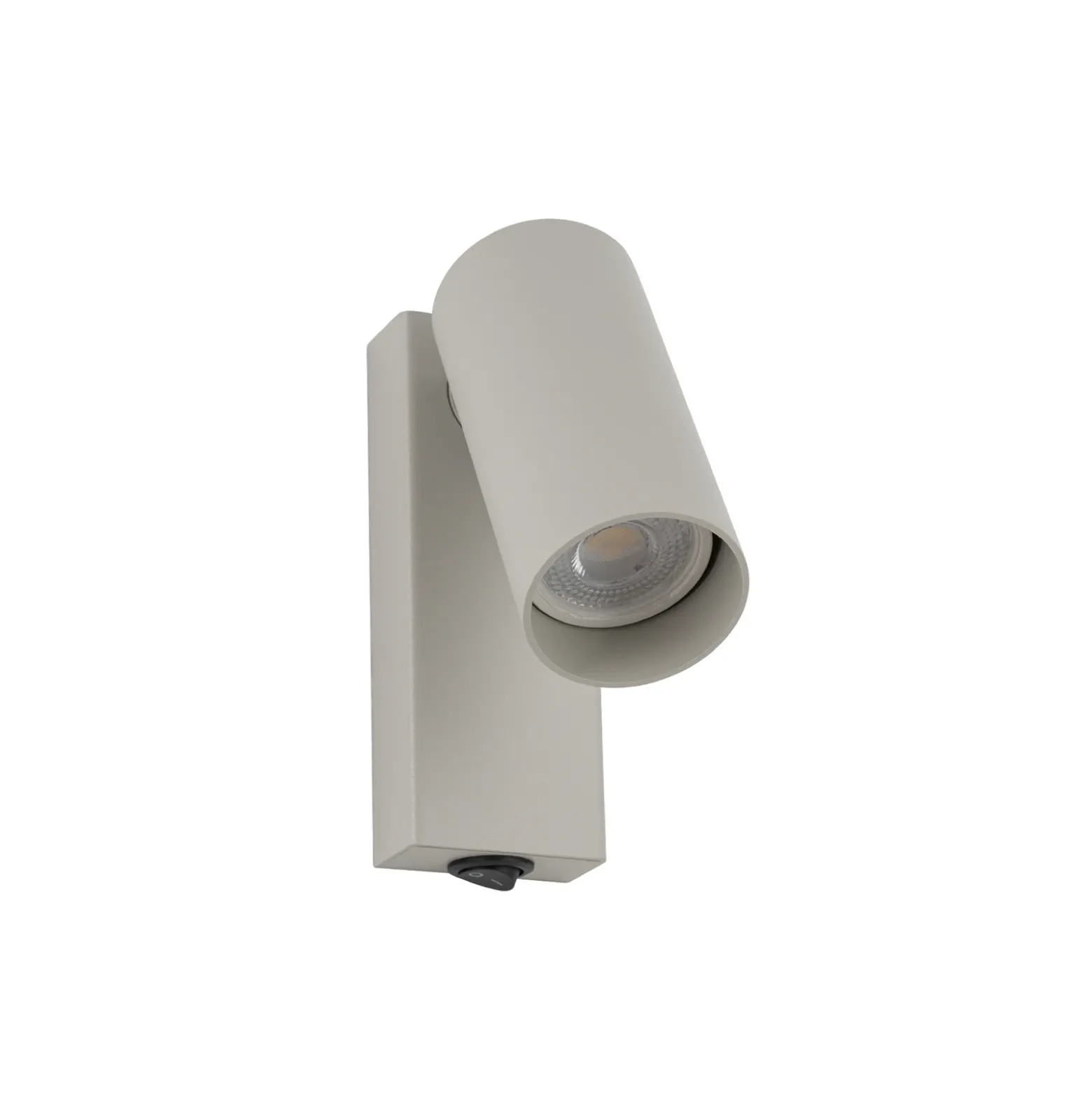 Foco de pared FOURTY, gris claro, altura 17 cm, metal, GU10