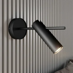 Foco de pared Leda 1, 1 luz, negro