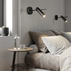 Foco de pared Leda 1, 1 luz, negro