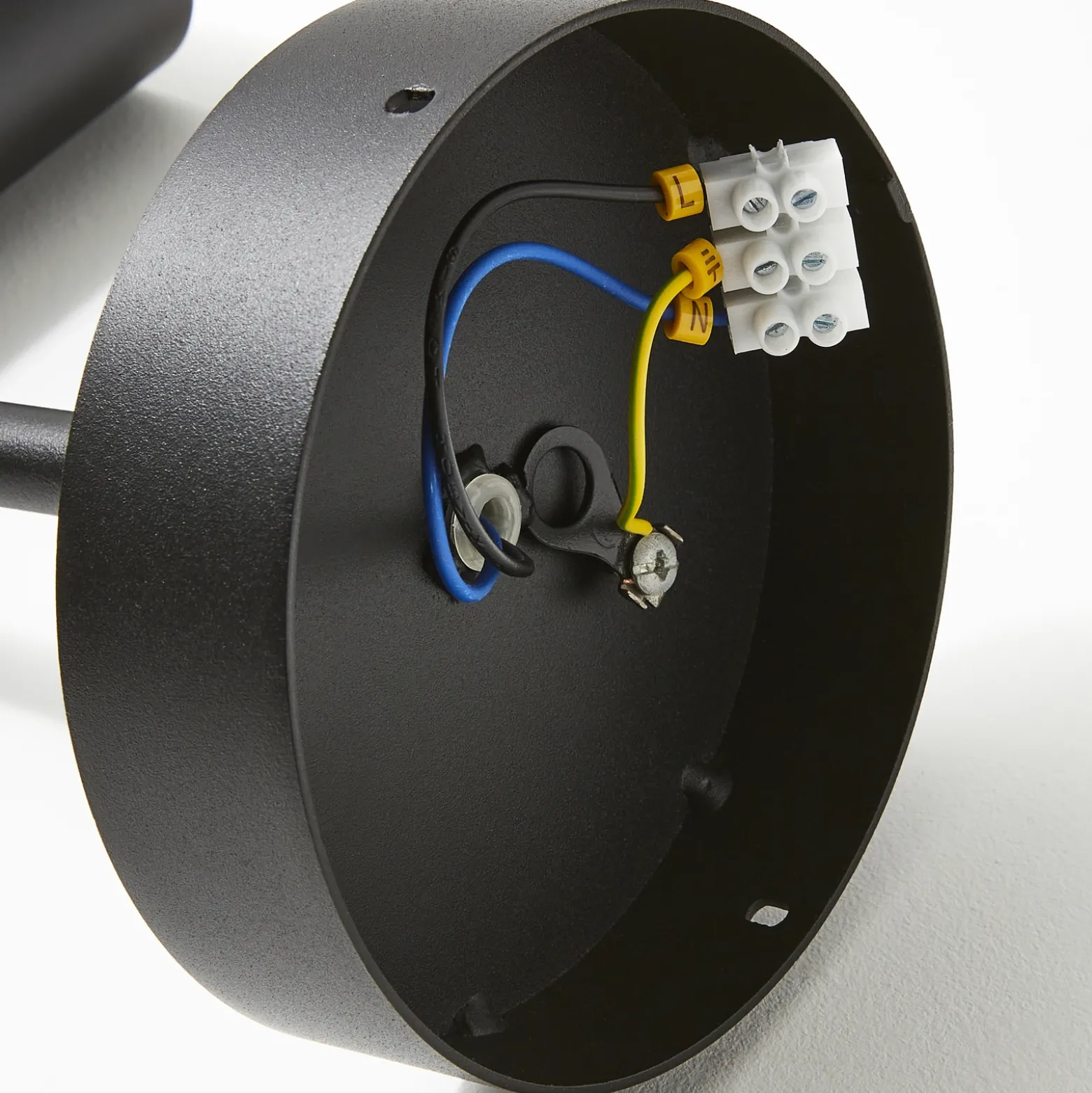 Foco de pared Leda 1, 1 luz, negro
