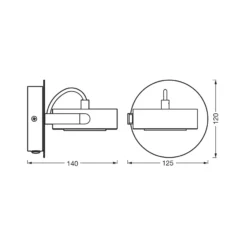 Foco de pared LED VENUS de OSRAM, negro, 1 luz, metal, 3000 K