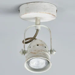 Foco de pared Leonor de Lindby, blanco, metal, 1 luz, 9,5 cm