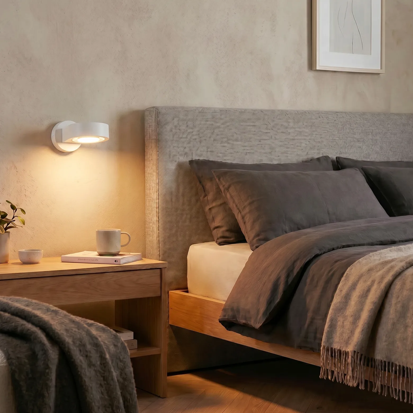 Foco de pared Lili, color crema, Ø 14 cm, GX53