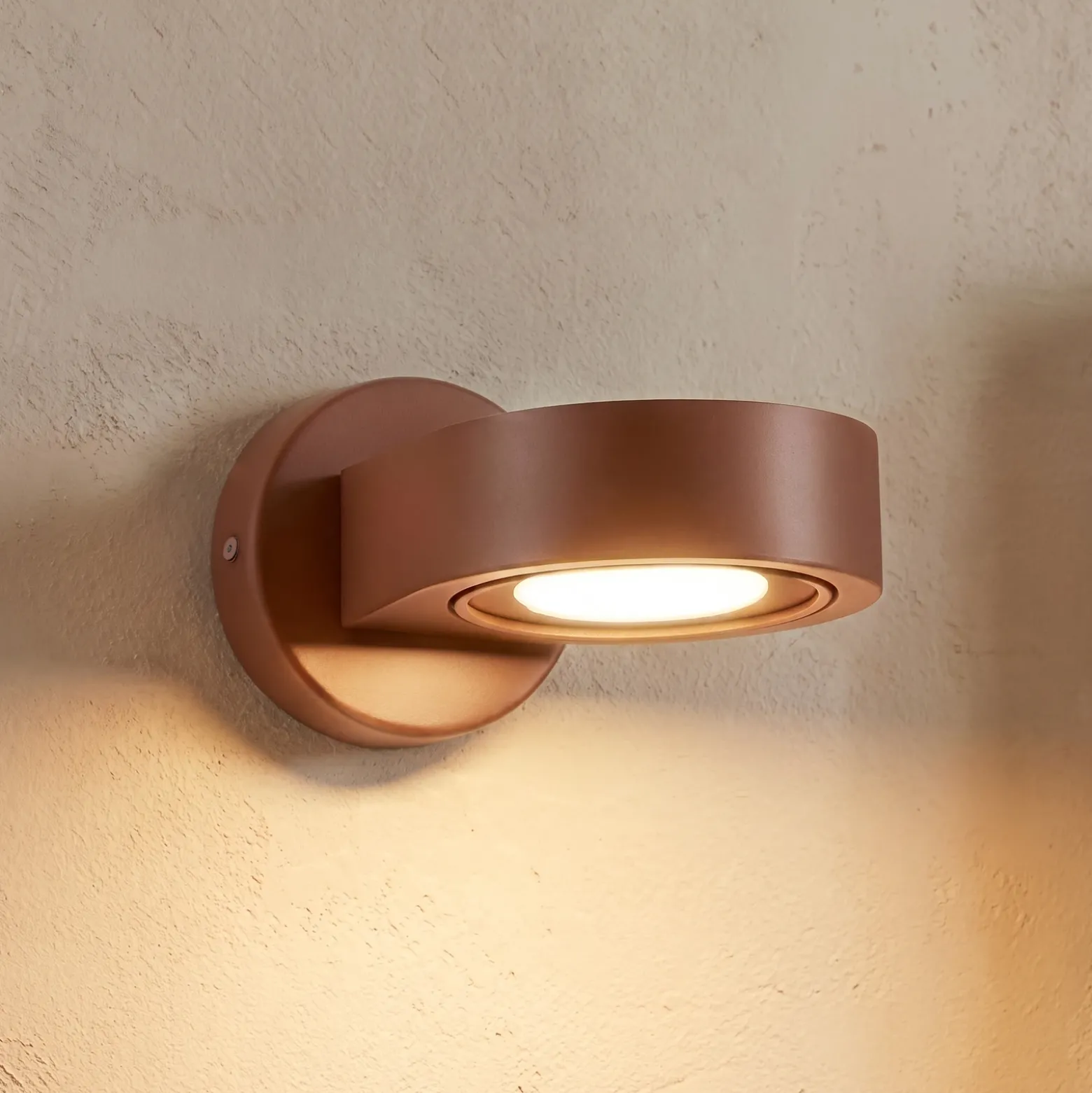 Foco de pared Lili, terracota, Ø 14 cm, GX53
