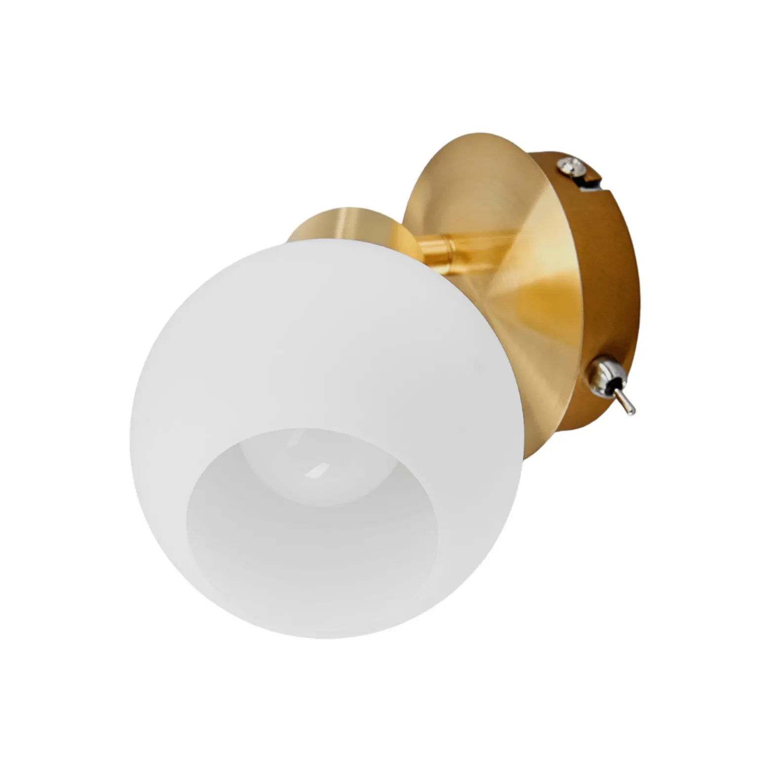 Foco de pared Lindby Elaina, color latón, cristal, 14 cm de altura, E14