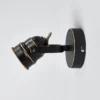 Foco de pared Lindby Leonor, negro, metal, 1 luz, 9,5 cm