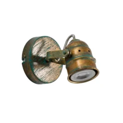 Foco de pared Lindby Leonor, verde, metal, 1 luz, 9,5 cm