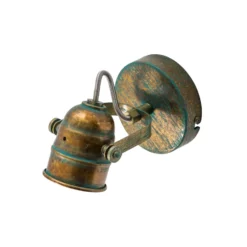 Foco de pared Lindby Leonor, verde, metal, 1 luz, 9,5 cm