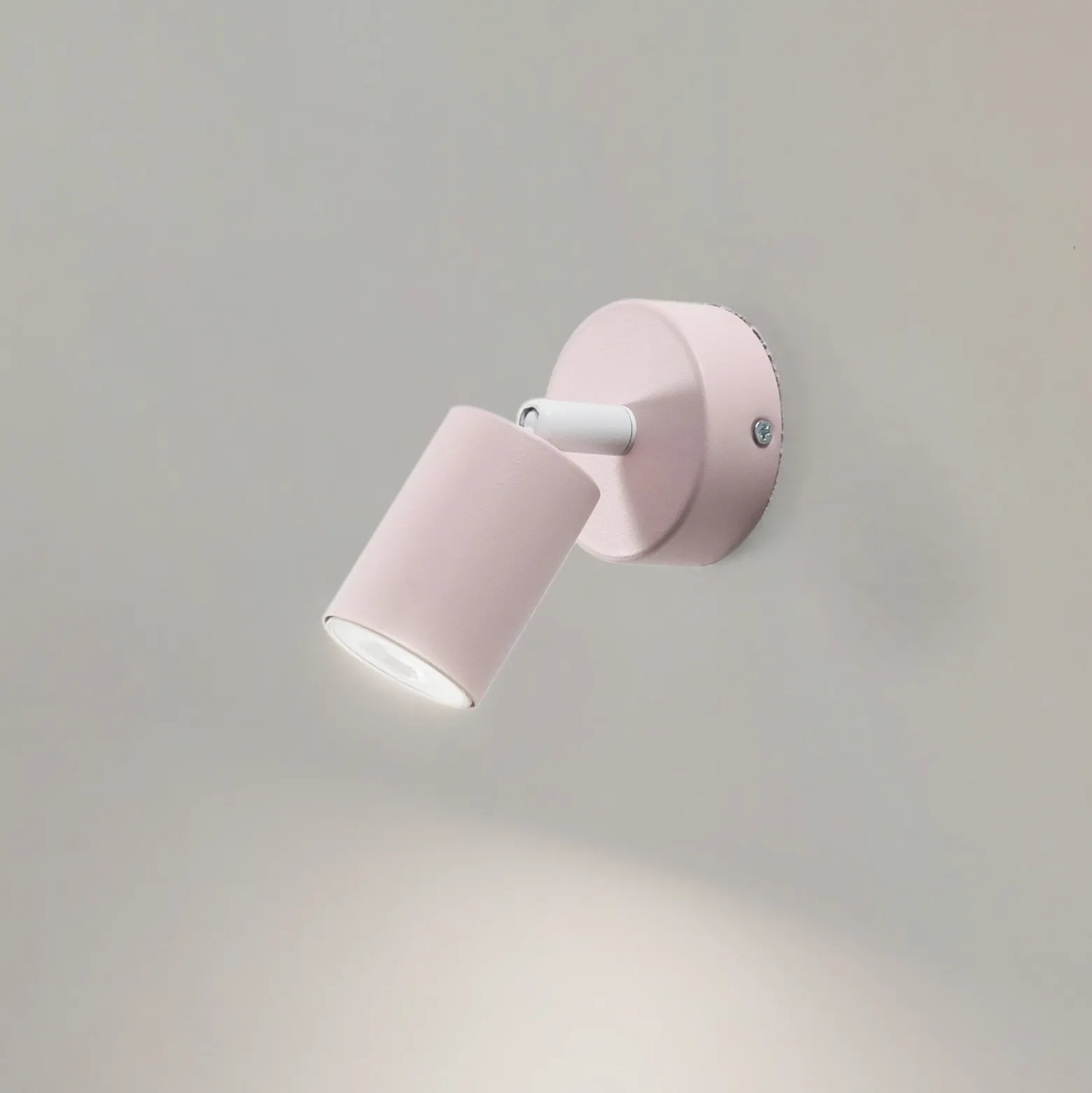 Foco de pared Livia, rosa, 13 cm, metal, regulable, GU10
