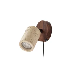 Foco de pared Lucande Carlotta, Ø 10 cm, beige, hormigón, GU10