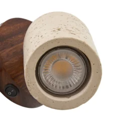 Foco de pared Lucande Carlotta, Ø 10 cm, beige, hormigón, GU10