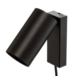 Foco de pared Mono I con enchufe negro