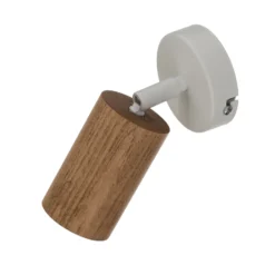Foco de pared Nisse, blanco, profundidad 18 cm, 1 luz, madera/metal