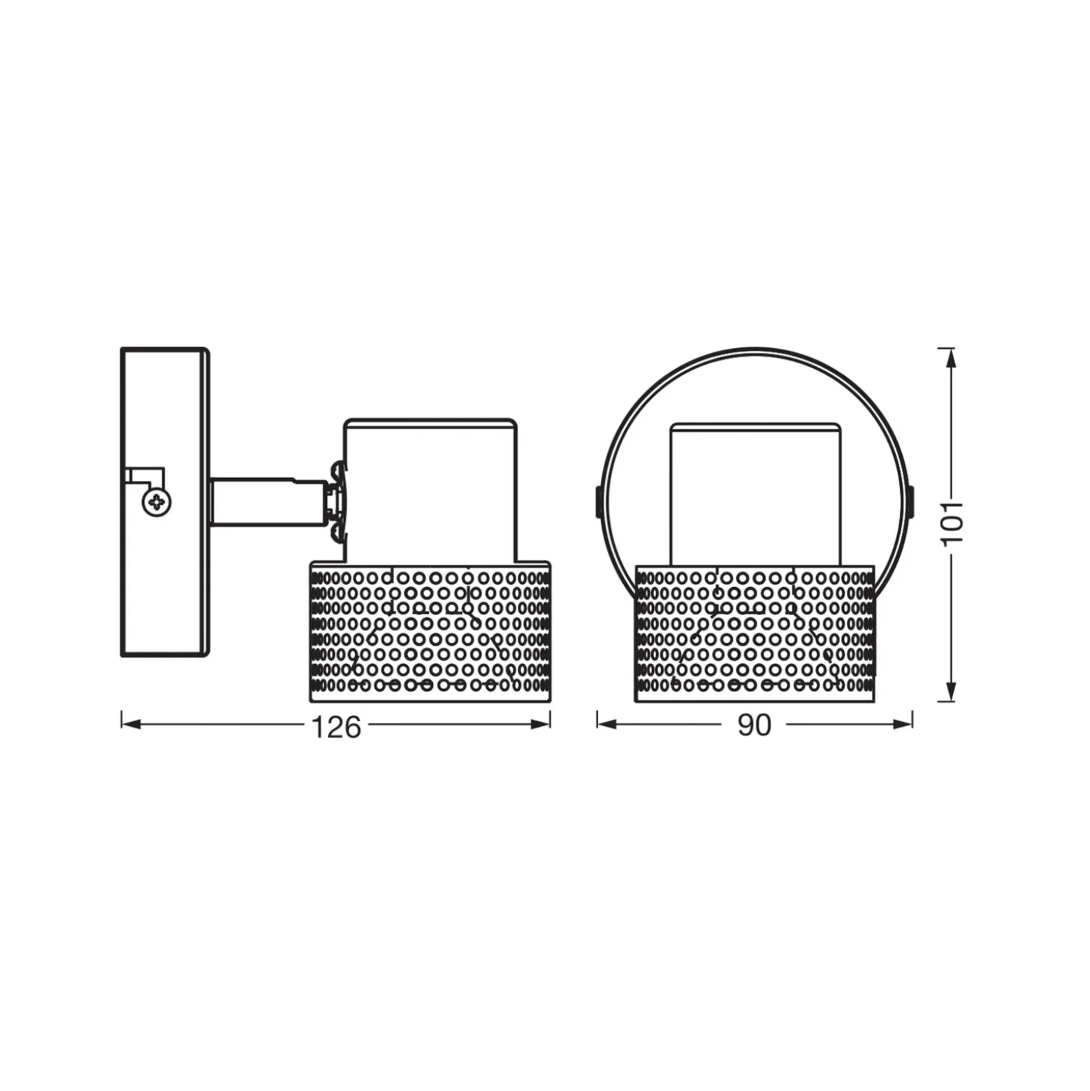 Foco de pared OSRAM CORK, blanco, 10 cm de altura, atenuable, GU10
