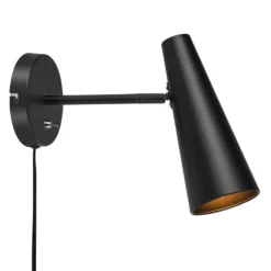 Foco de pared Peak, 1 luz, negro