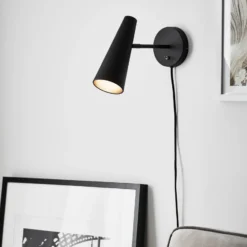 Foco de pared Peak, 1 luz, negro