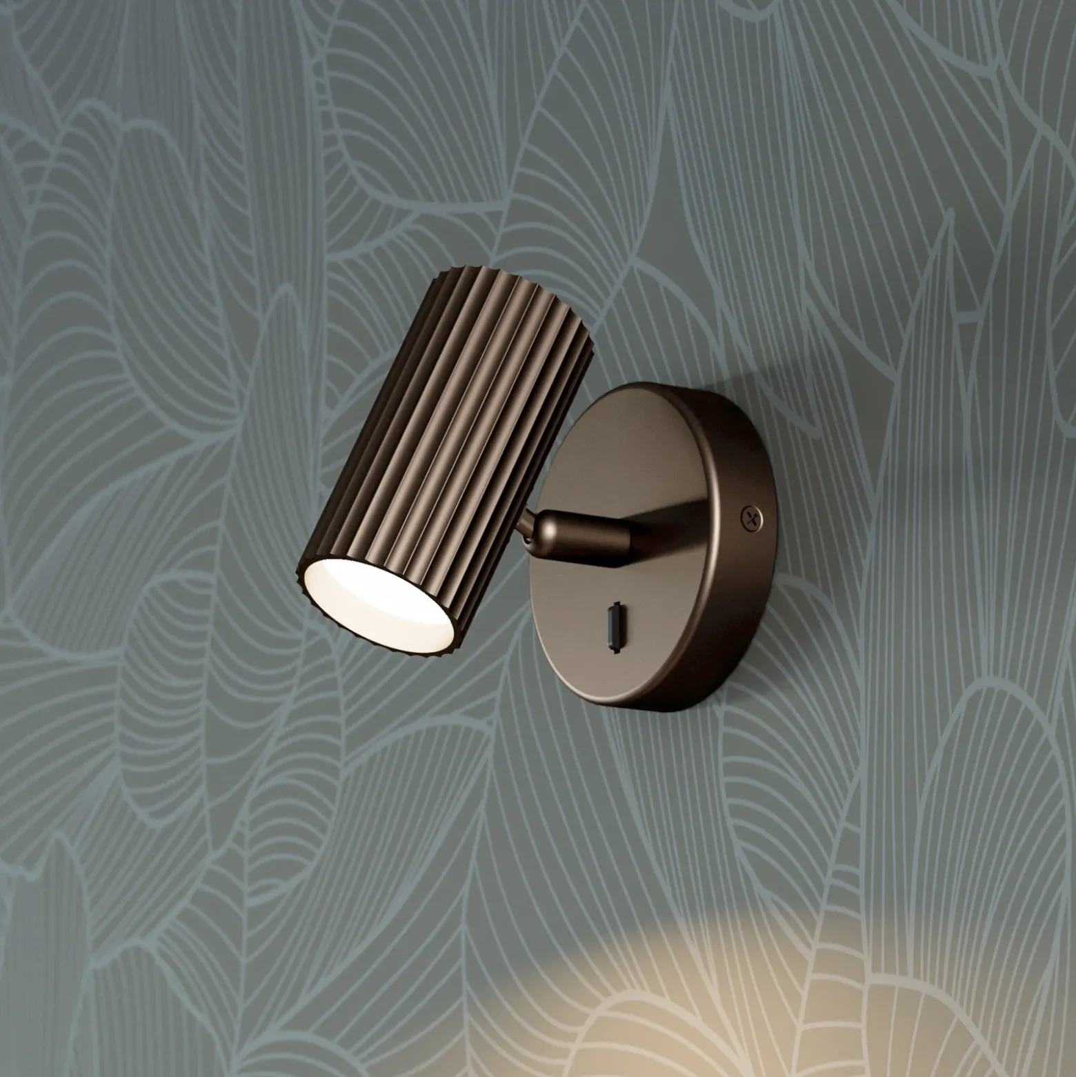 Foco de pared Portillo, bronce, altura 11 cm, metal, GU10