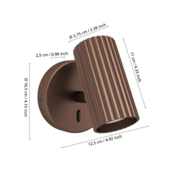 Foco de pared Portillo, bronce, altura 11 cm, metal, GU10