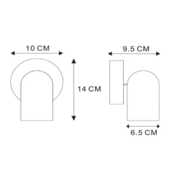 Foco de pared Punch, 1 luz, blanco