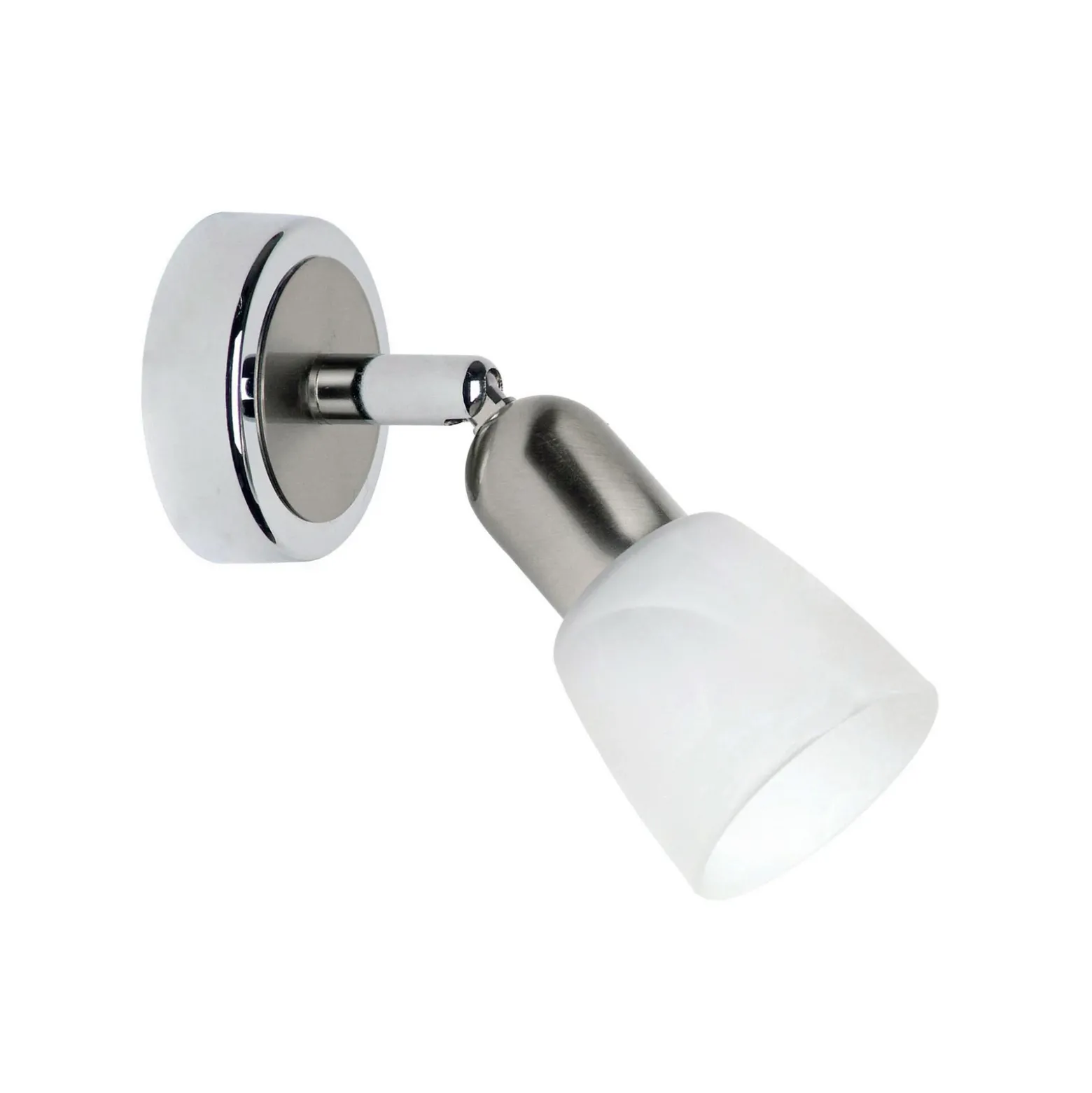 Foco de pared Sofia, hierro/cromo/blanco, proyección 19 cm