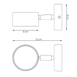 Foco de pared Sora, saliente 15 cm, metal