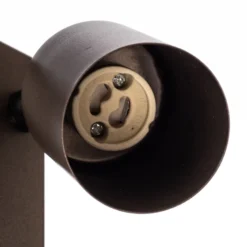Foco de pared Top, regulable, interruptor, marrón, 1 luz
