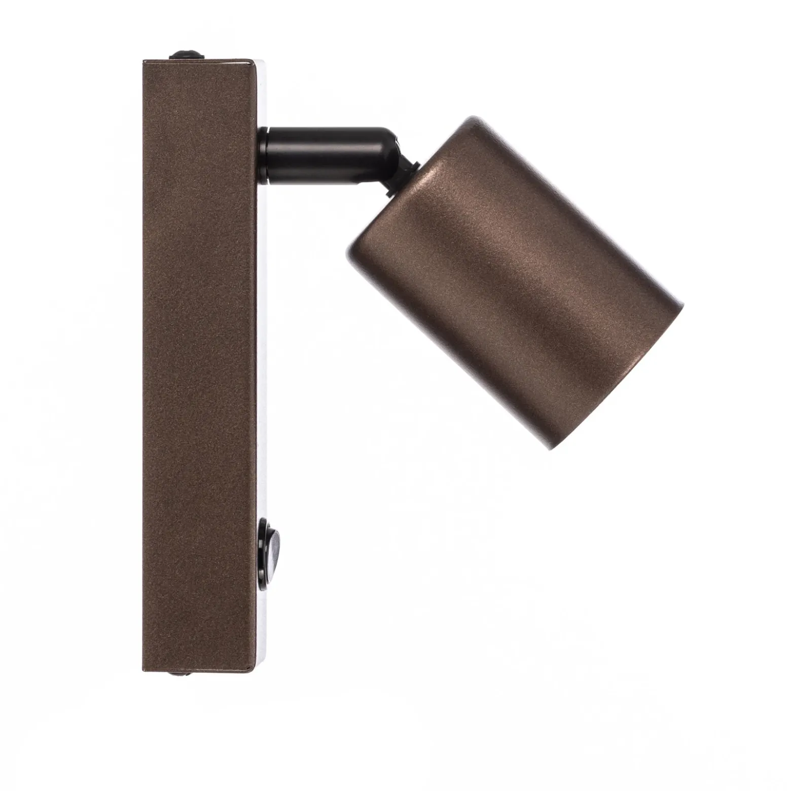 Foco de pared Top, regulable, interruptor, marrón, 1 luz