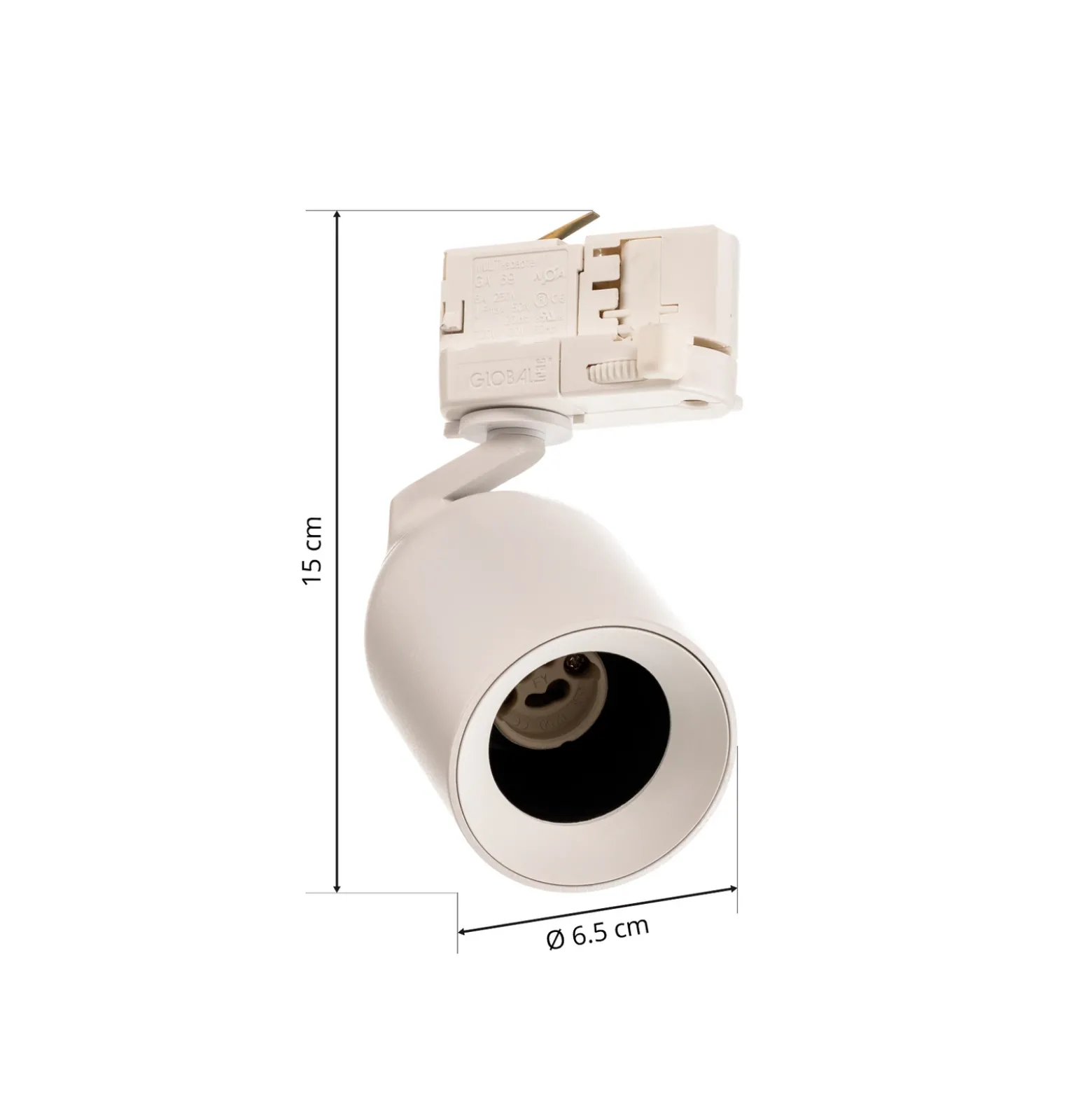 Foco de riel Arcchio Brinja, blanco, Ø 6,5 cm, GU10 trifásico