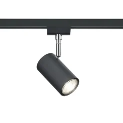 Foco de riel DUOline 782401, Ø 6 cm, negro, 2 fases, GU10