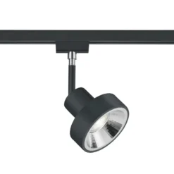 Foco de riel DUOline 780701, Ø 11cm, negro, 2 fases, GU10