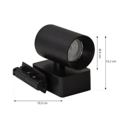 Foco de riel LED Lindby Linaro/Brinja, negro, 1 fase