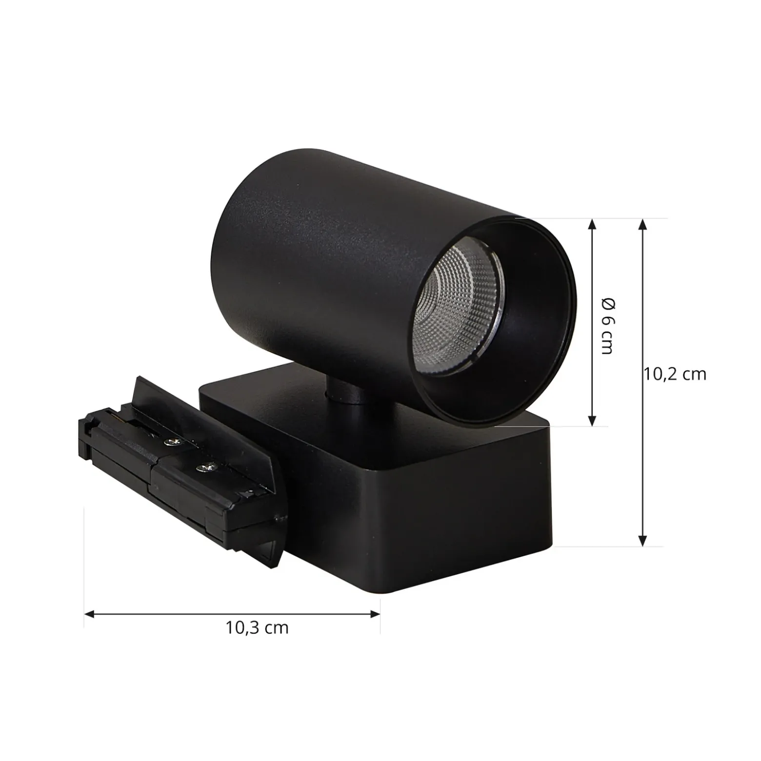 Foco de riel LED Lindby Linaro/Brinja, negro, 1 fase