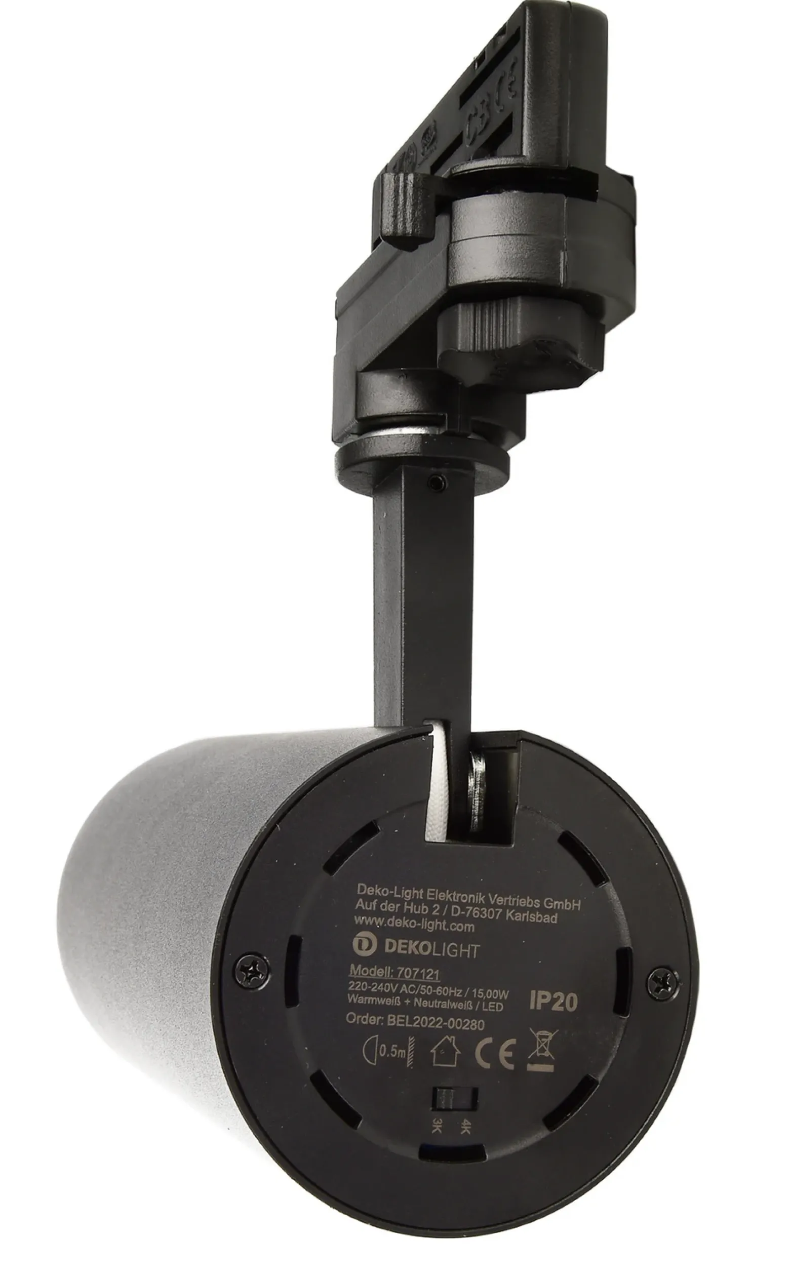 Foco de riel LED Lucea trifásico 20 W negro