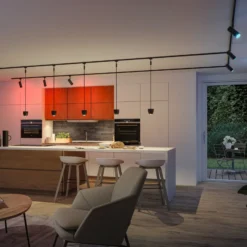 Foco de riel LED Paulmann URail Smart, modelo Tarie, negro, CCT RGB