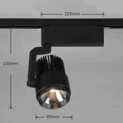 Foco de riel LED Radiador para DUOline, negro mate, CCT