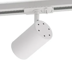 Foco de riel Lindby Linaro, GU10, Ø 6 cm, blanco, monofásico