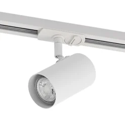 Foco de riel Lindby Linaro, GU10, Ø 6 cm, blanco, monofásico
