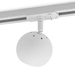 Foco de riel Lindby Linaro, GU10, Ø 9 cm, blanco, monofásico