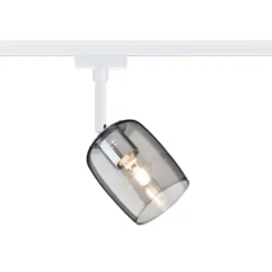 Foco de riel Paulmann URail Blossom, blanco señal/gris humo