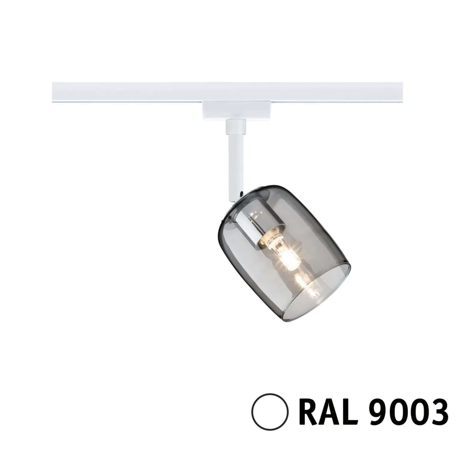 Foco de riel Paulmann URail Blossom, blanco señal/gris humo